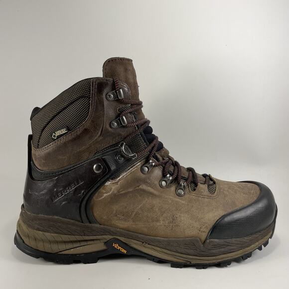 Merrell Crestbound Mid Hiking Backpacking Boots Mens Size 11.5 GTX Goretex Brown - Picture 1 of 12